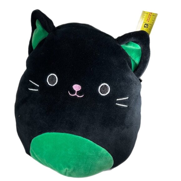 Squishmallow Cleo the Cat Halloween Black Green Kitten 8” Kellytoy Plush Stuffed - Picture 3 of 8